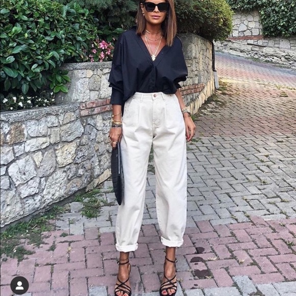 ZARA cream slouchy mom look jeans bloggers fave - Picture 5 of 12